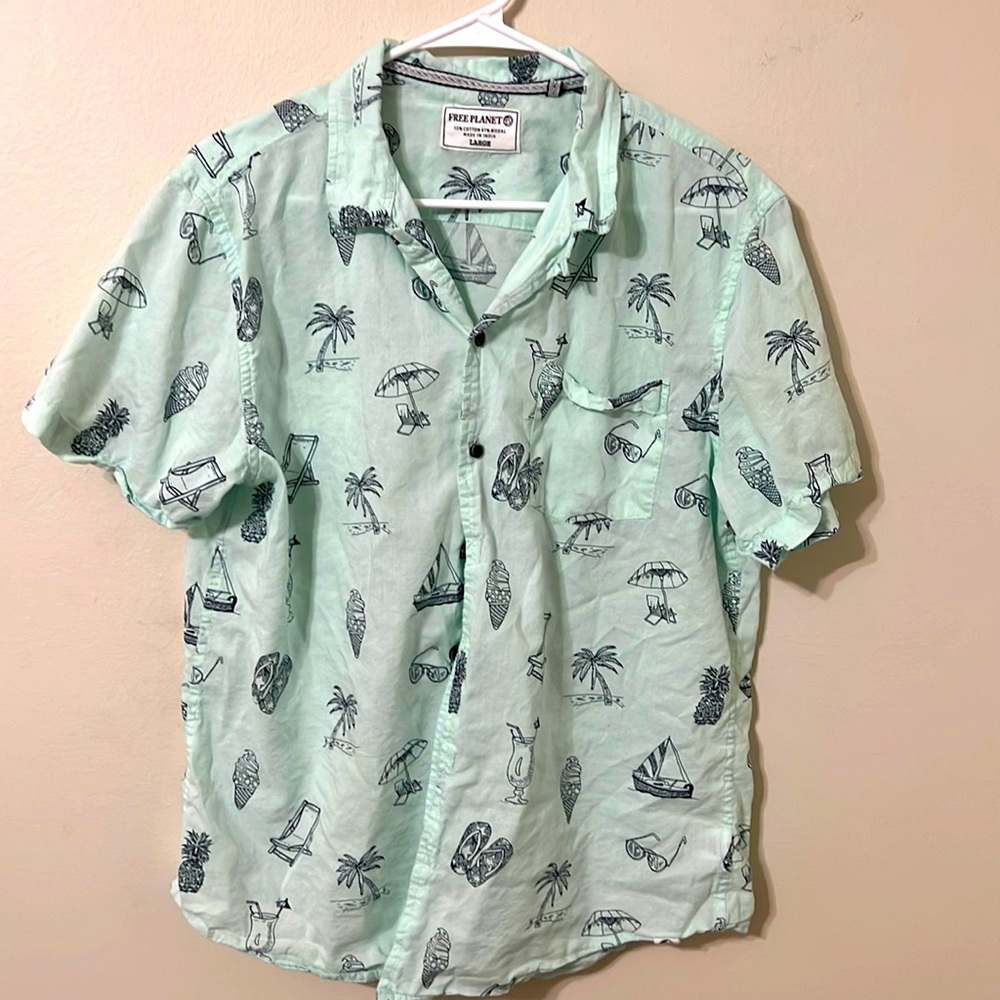Free Planet Summer Button Down